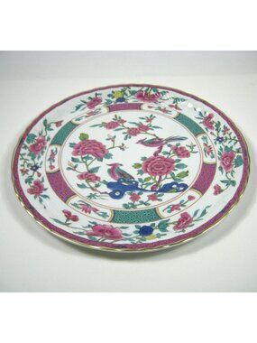 Bernardaud Limoges France Porcelain Plate Floral Bird 12in Serving Platter Asian